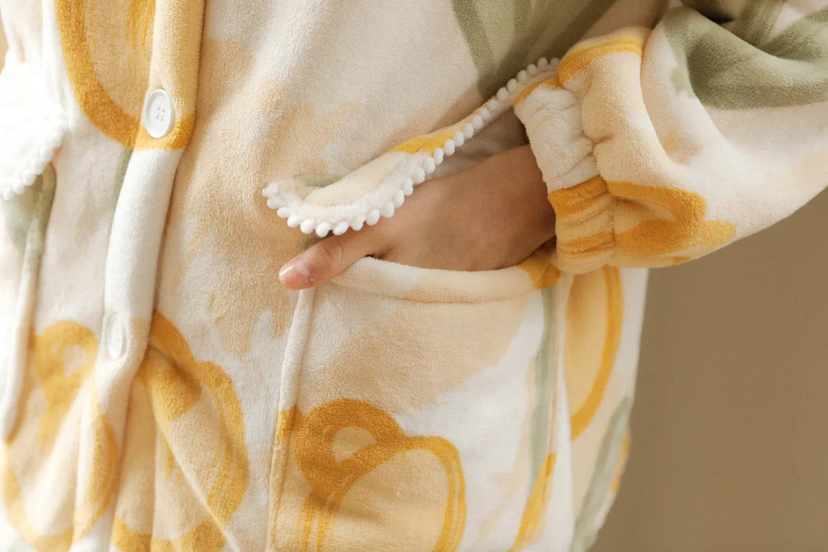 Plush Watercolor Tulip Flannel Fleece Pajama Set