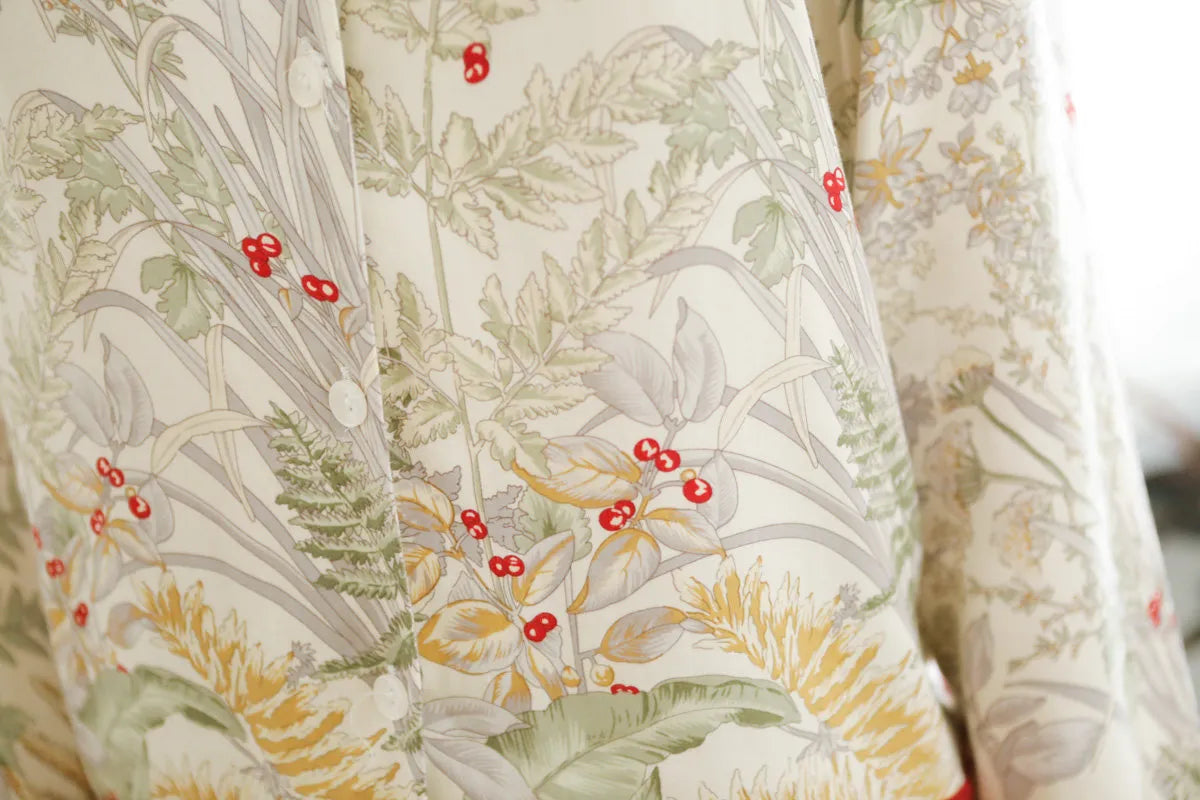 Silky Festive Berry Botanical Cotton Sateen Pajama Set