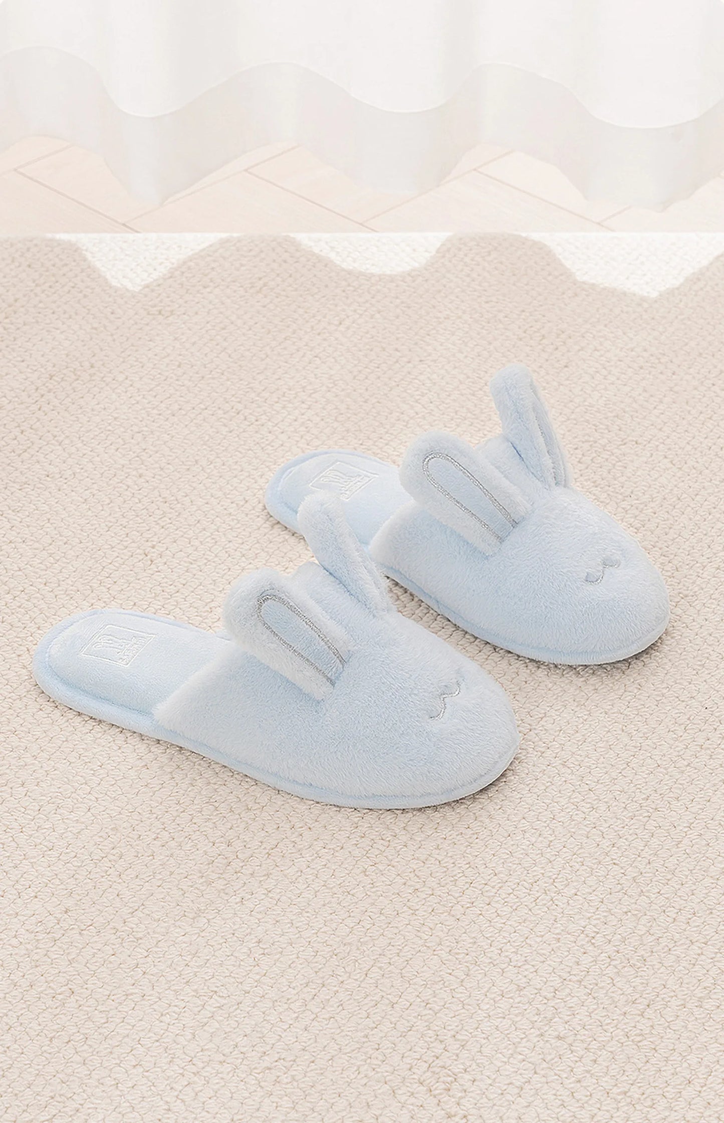 Plush Bunny Ear Faux Fur House Slippers