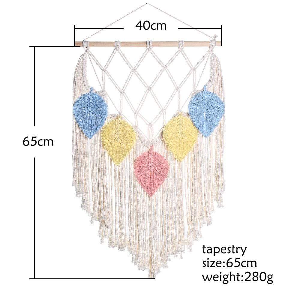 Colorful Leaf Macrame Wall Hanging