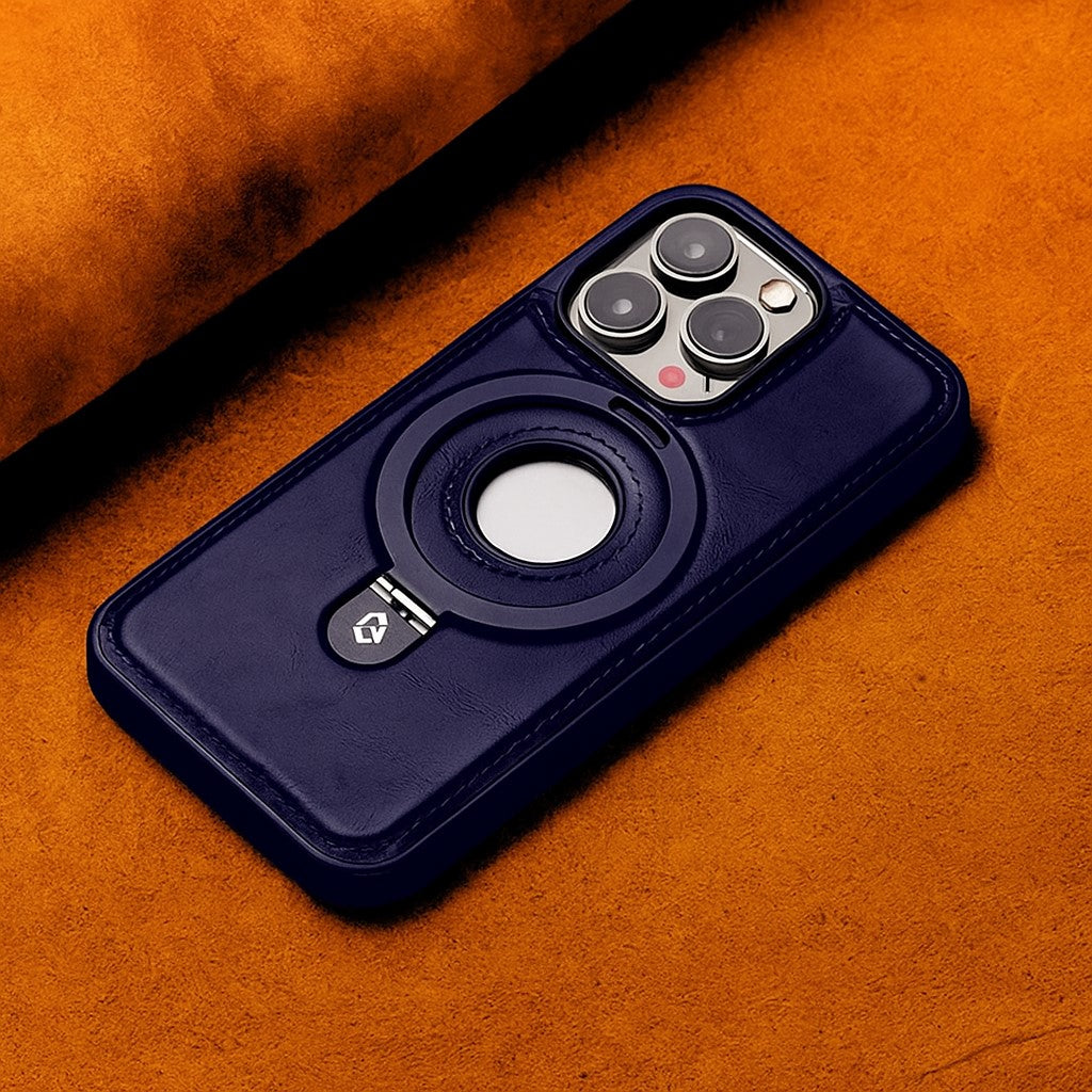 Étui élégant en cuir pour iPhone avec support magnétique