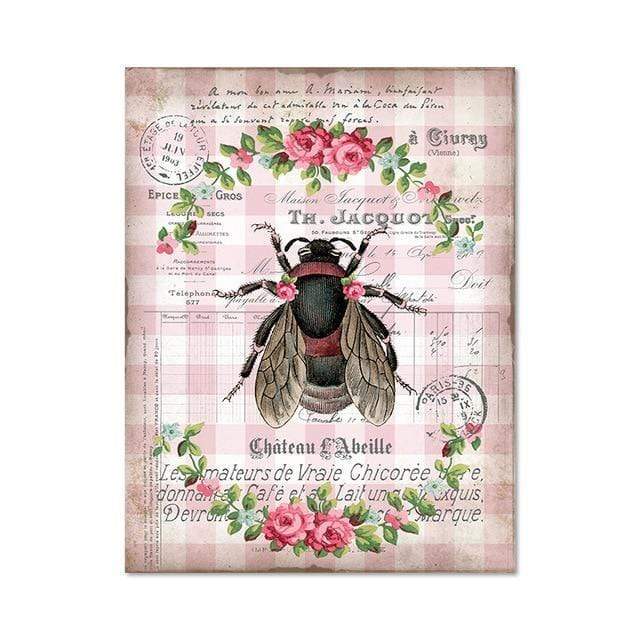 French Vintage Shabby Chic Canvas Wall Art