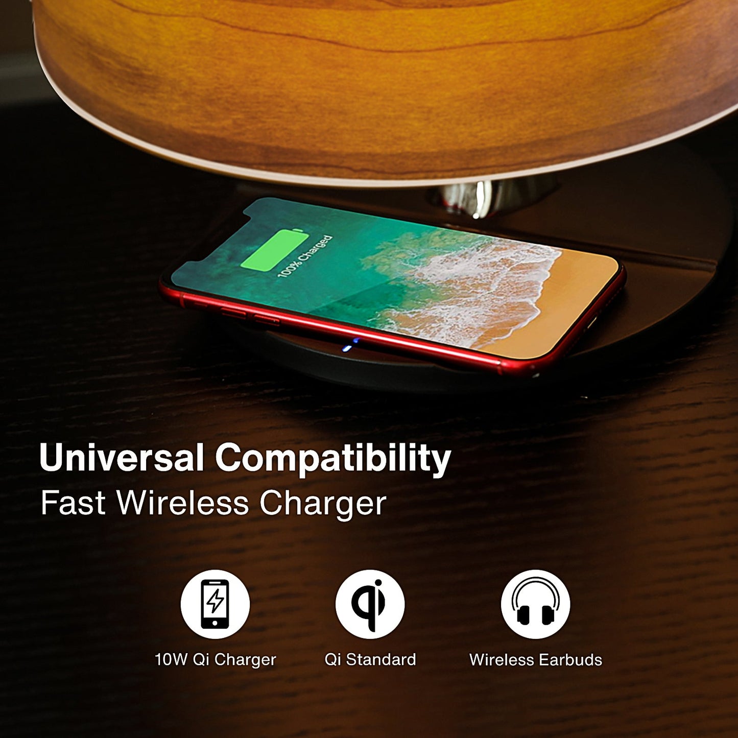 Horizon Bedside Lamp (Cherry Wood)