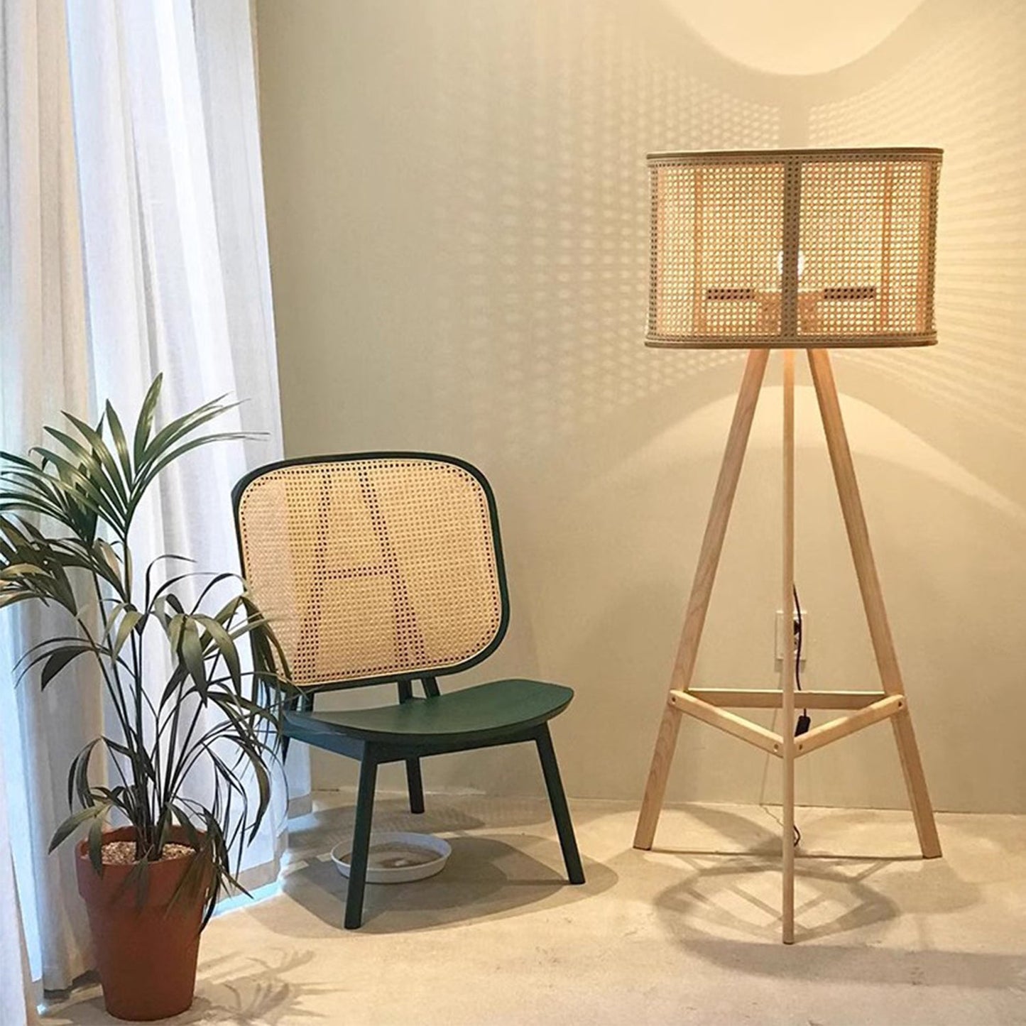 BAJE-2555 Japandi Rattan Stehlampe