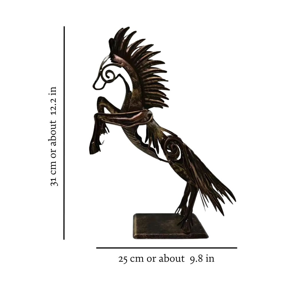 Sculpture de cheval majestueuse (avec lumières LED)