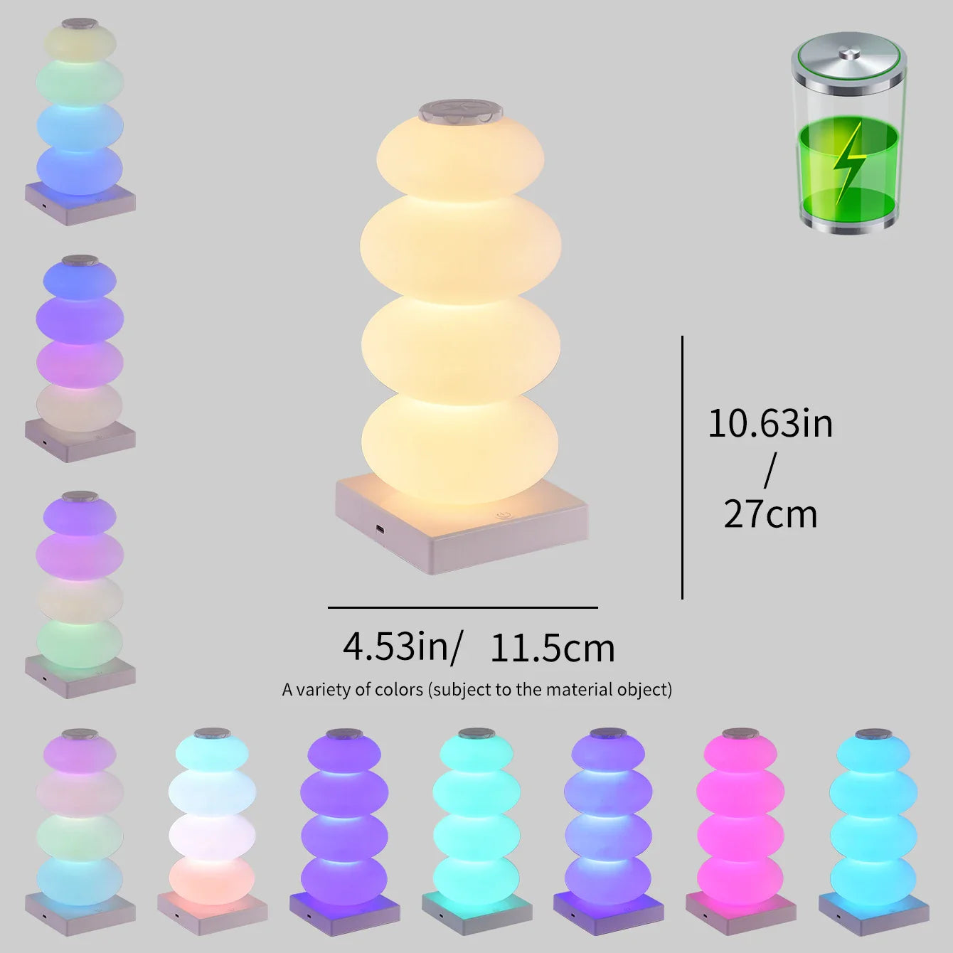 Modern RGB LED Touch Table Lamp