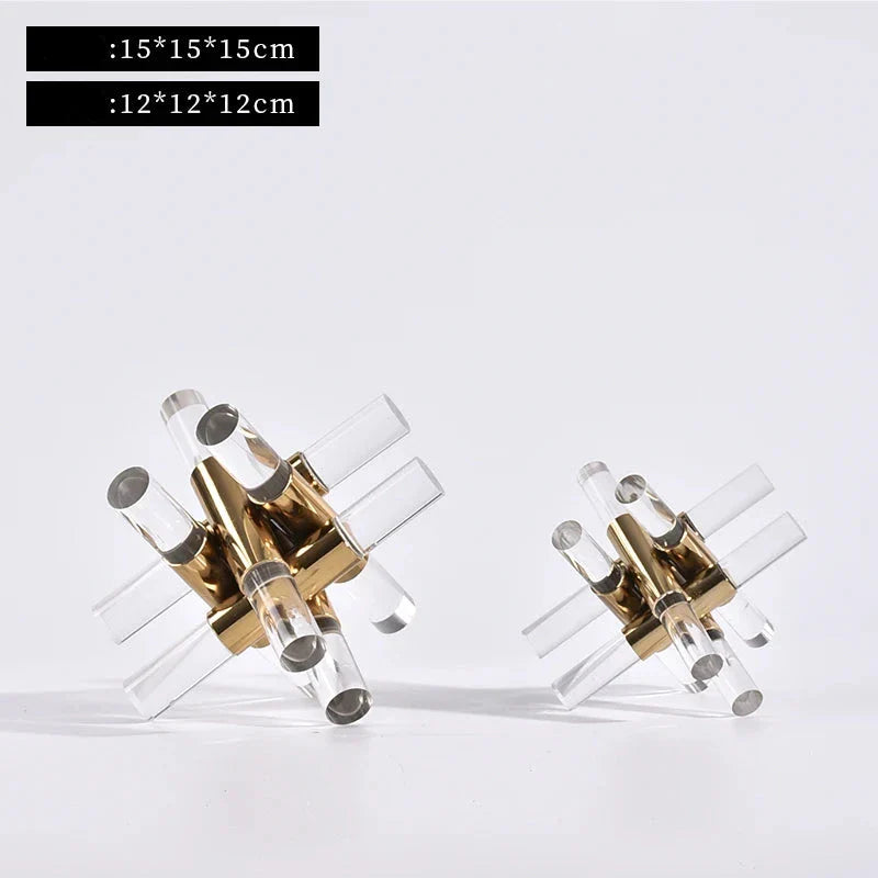 Sculpture en croix en métal acrylique nordique moderne