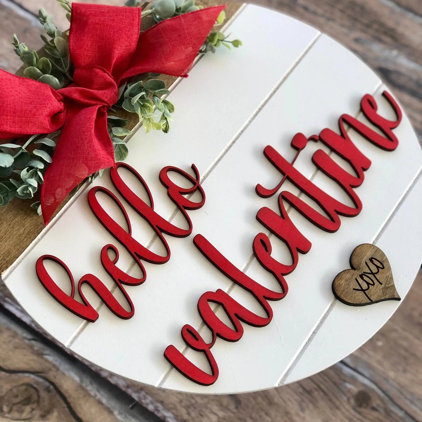 Wood Round Door Valentine Signs