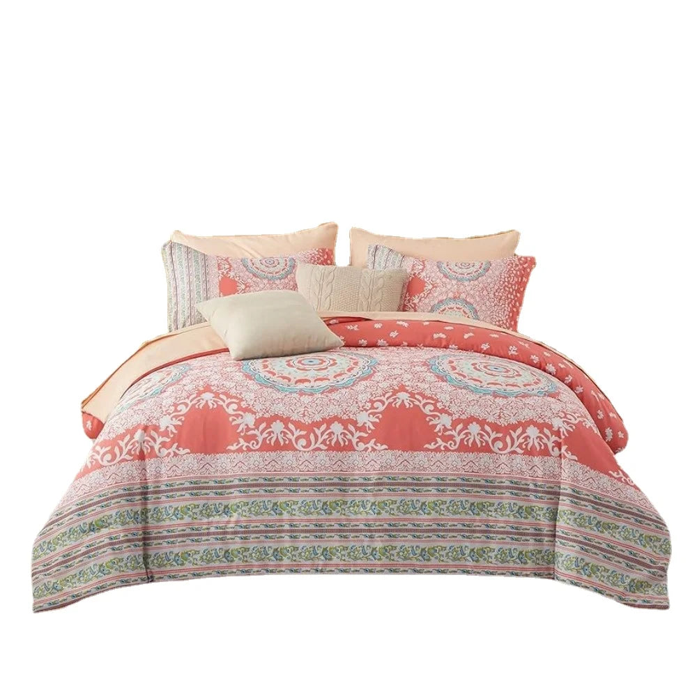 Pink Medallion Bedding Set