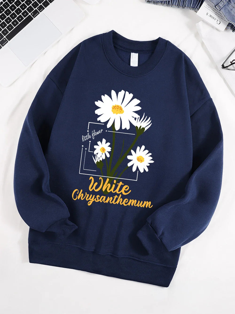 Little White Chrysanthemum Sweatshirt