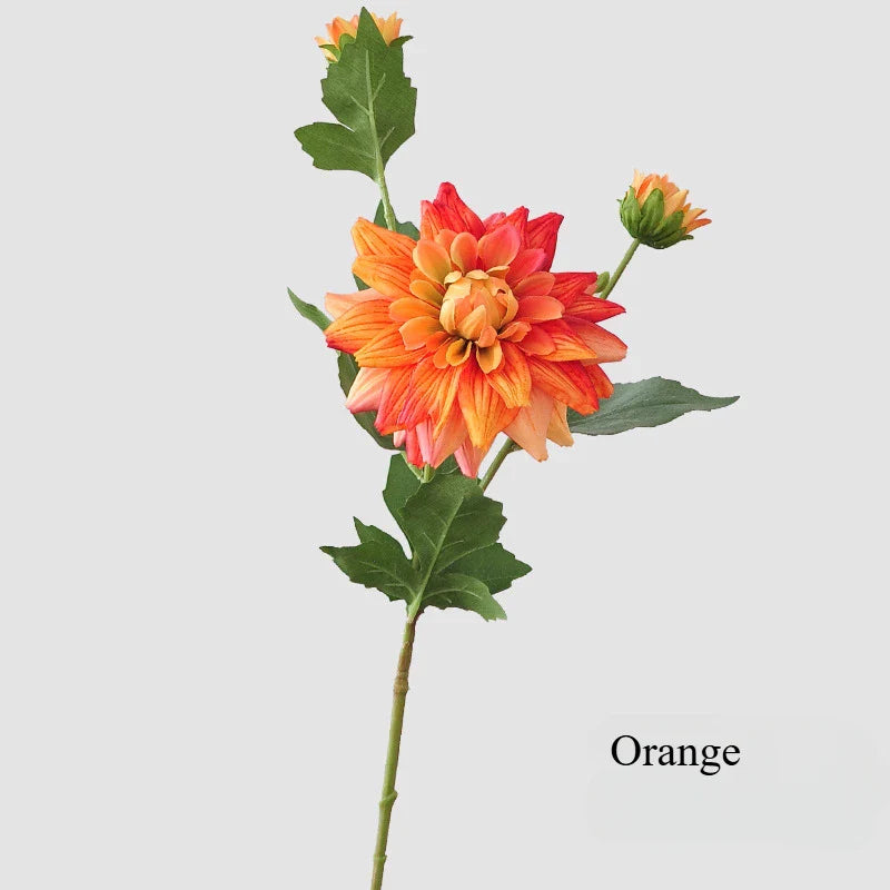 NordDahl Triple Bloom Artificial Dahlia Stem