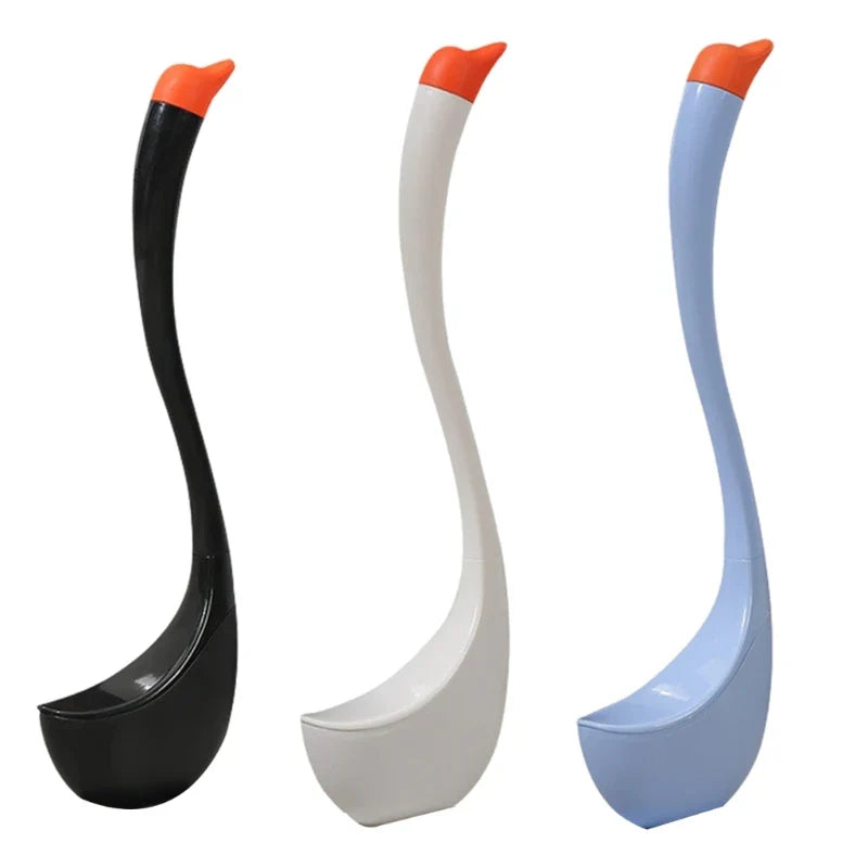 Elegant Swan-Shaped Toilet Brush & Holder Set