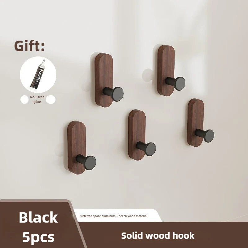 No-Drill Nordic Wood Wall Hooks