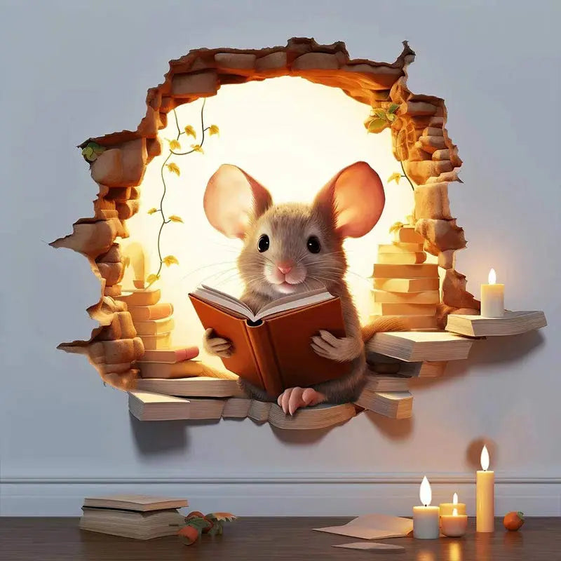 Mischief Mouse In The Wall Decal
