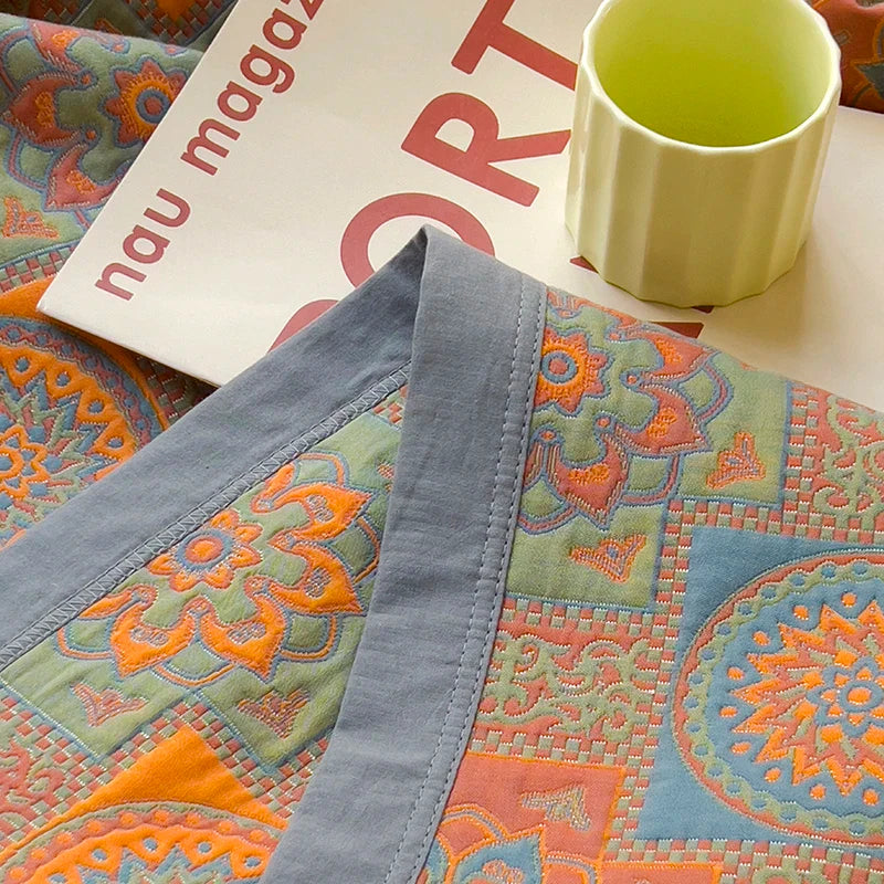 Couvre-lit médaillon bohème vintage