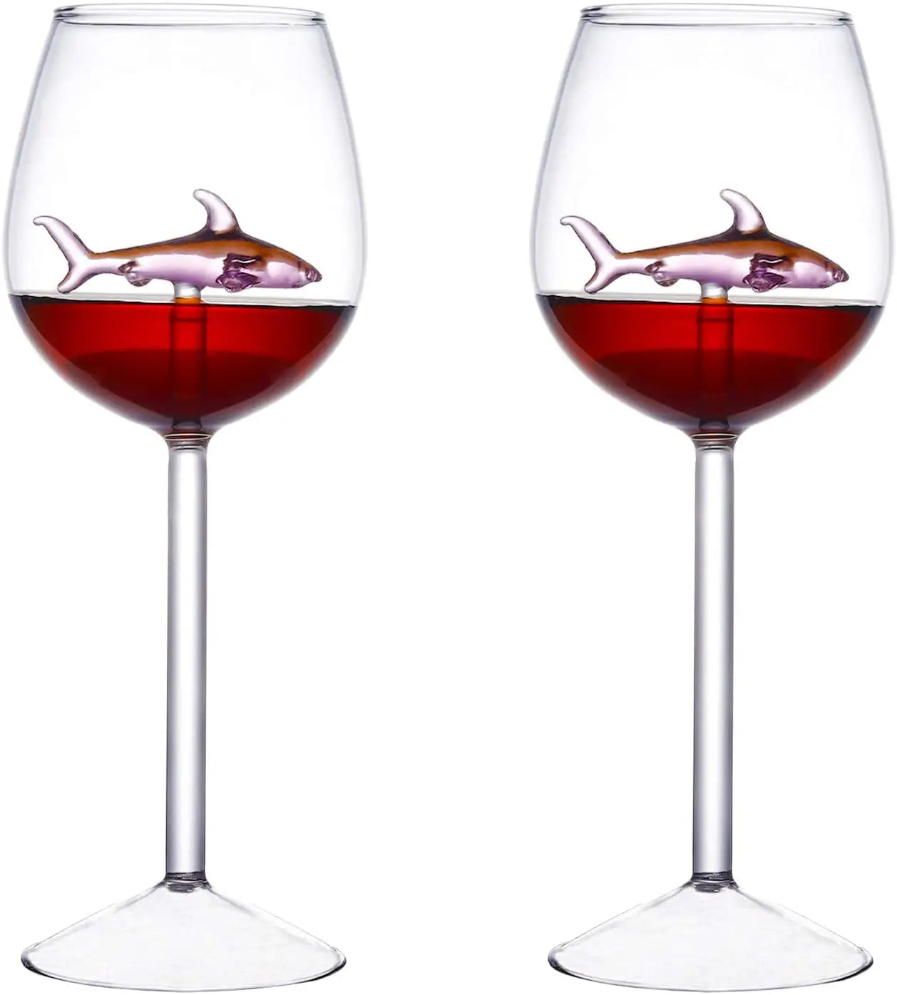 Whimsical Shark Wine Glasses
