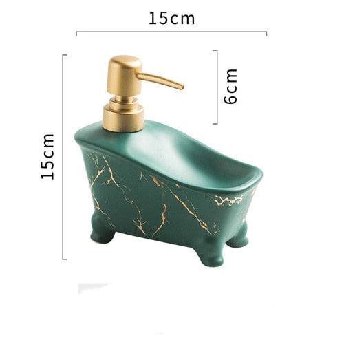 Distributeur de savon à pompe avec porte-savon