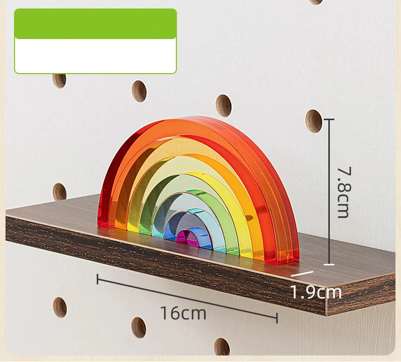 Patchwork Rainbow Acrylic Stacking Sculpture