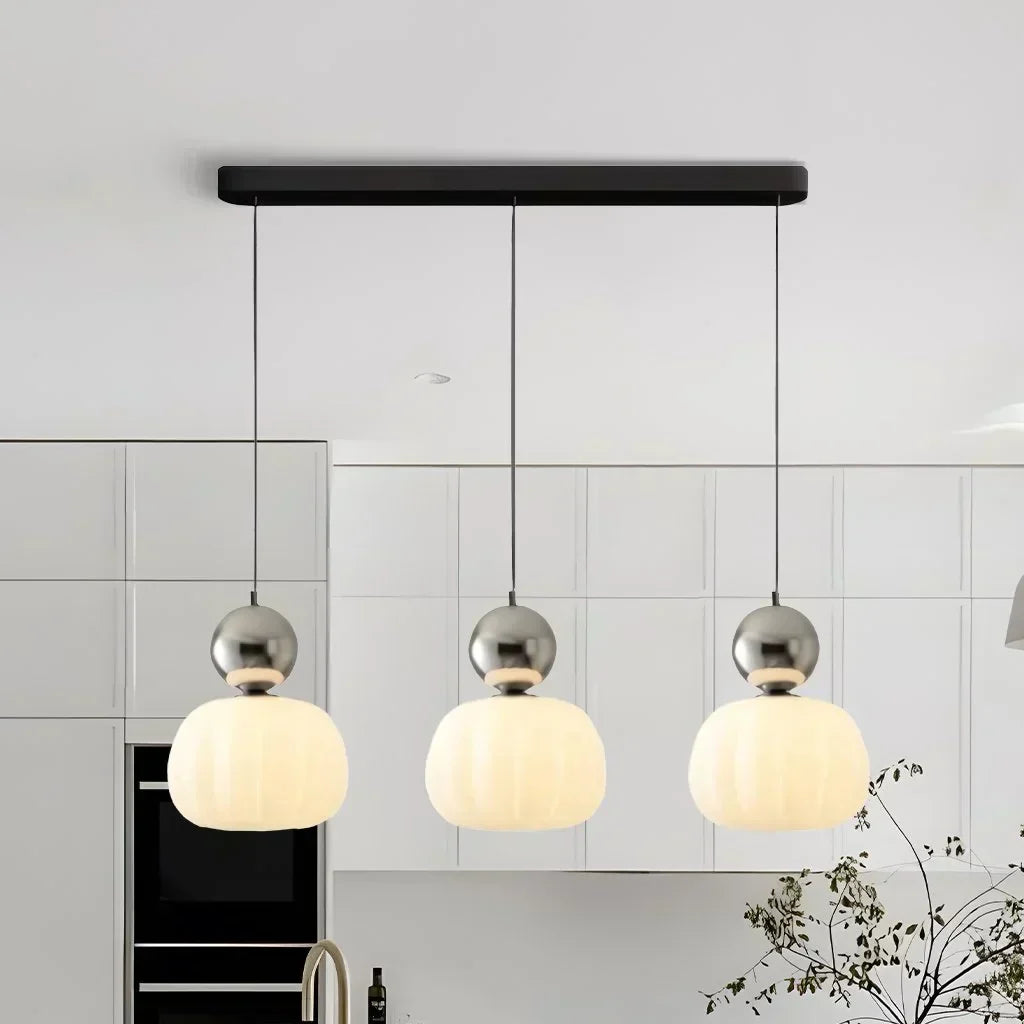 Fluted Opaline Glass Pendant Light