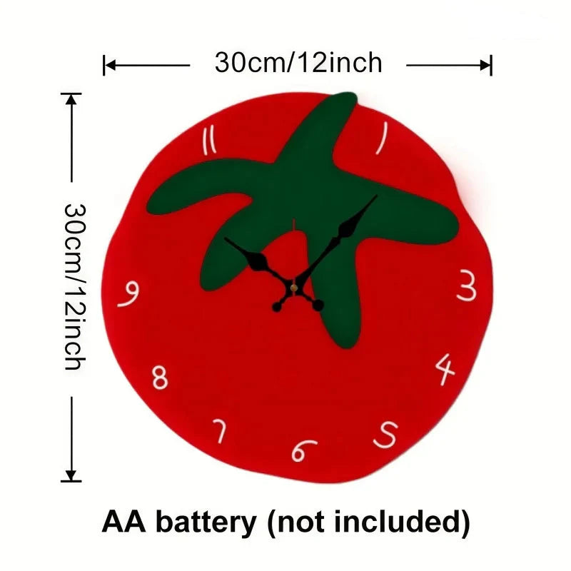 Creative Tomato Design Silent Wall Clock