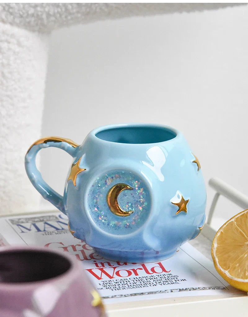 Tasse à café à motif de poussière d'étoile lunaire