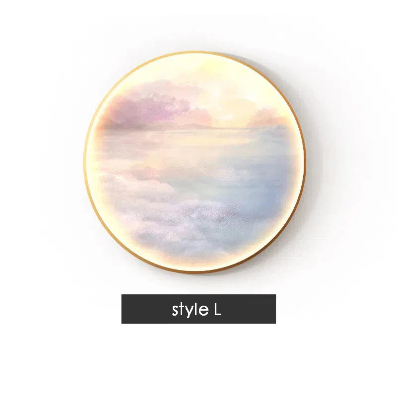 Applique murale d'intérieur avec peinture de paysage