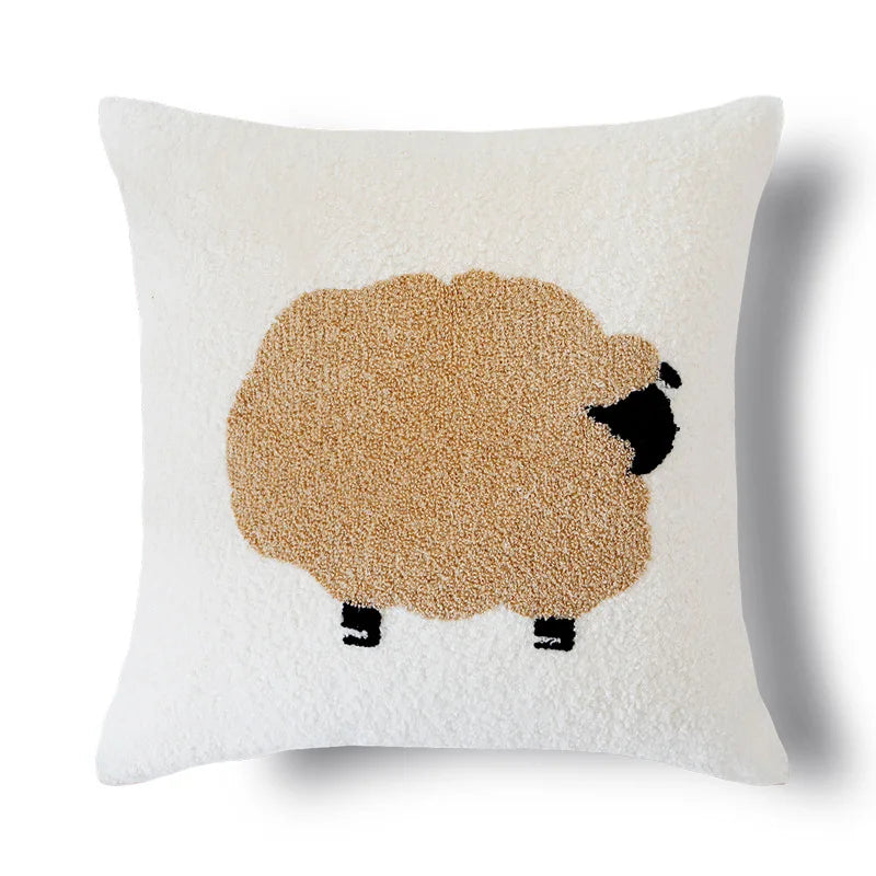 Housse de coussin à motif de moutons