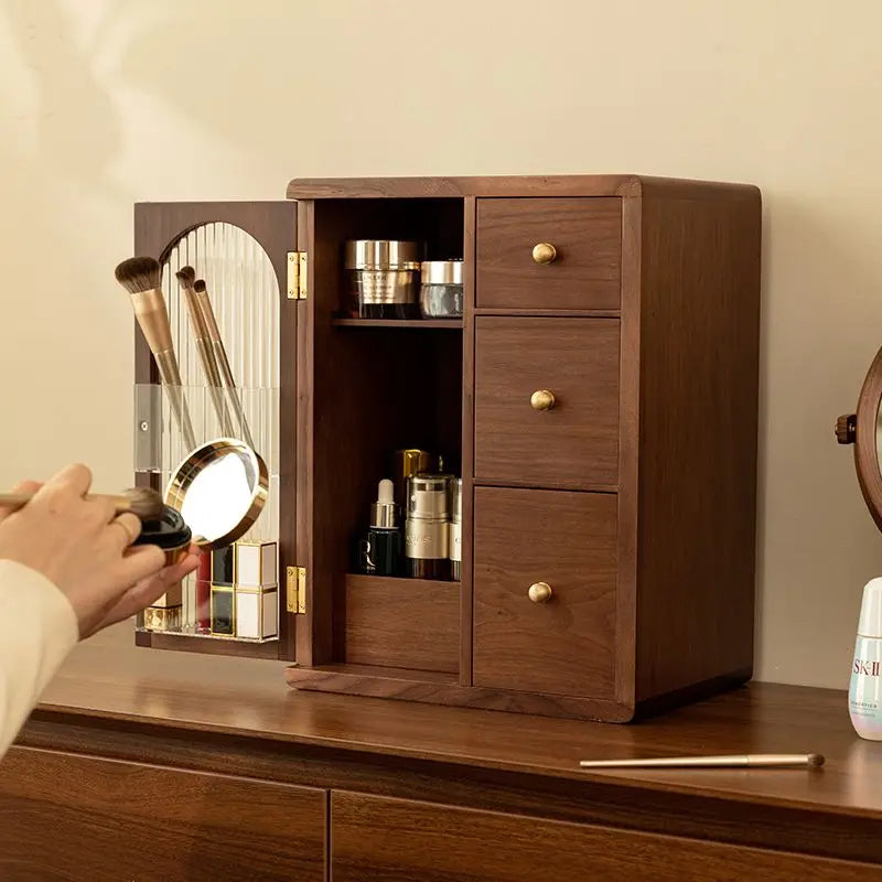 make up aufbewahrung schrank Hochwertiger Make-up-Aufbewahrungsschrank aus Holz – BAJE HOME