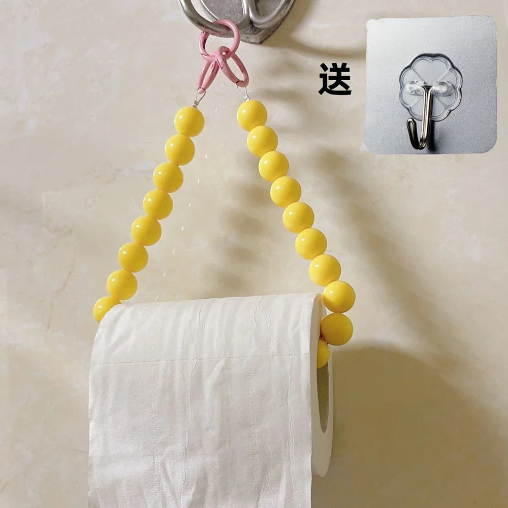 Beaded Hanging Toilet Paper & Tissue Holder | Decorative Multifunctional Home Accessory