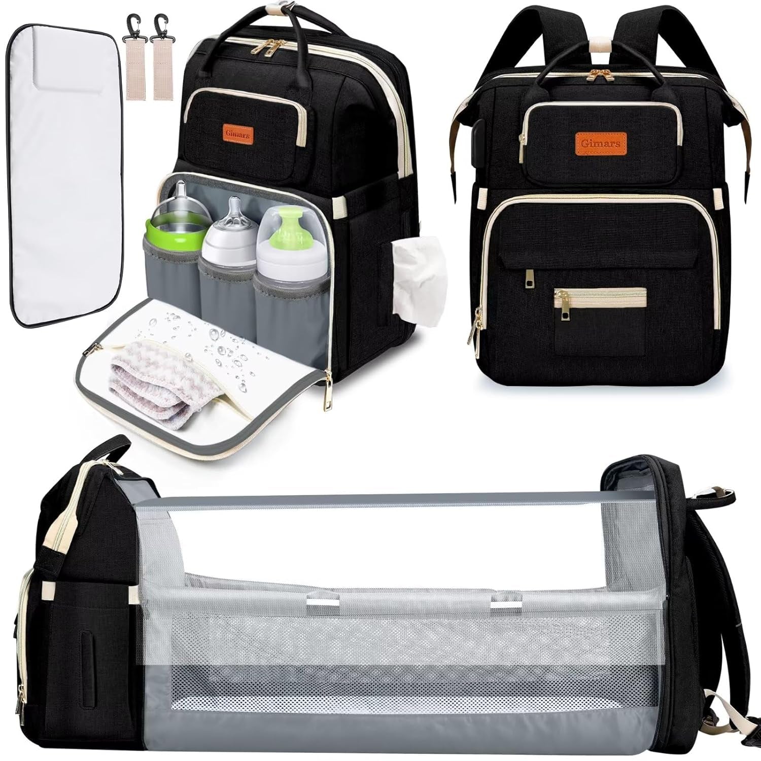 backpack traveller registration Gimars Sunshade Cloth Diaper Bag Backpack with Changing Station, Porta –  BAJE HOME
