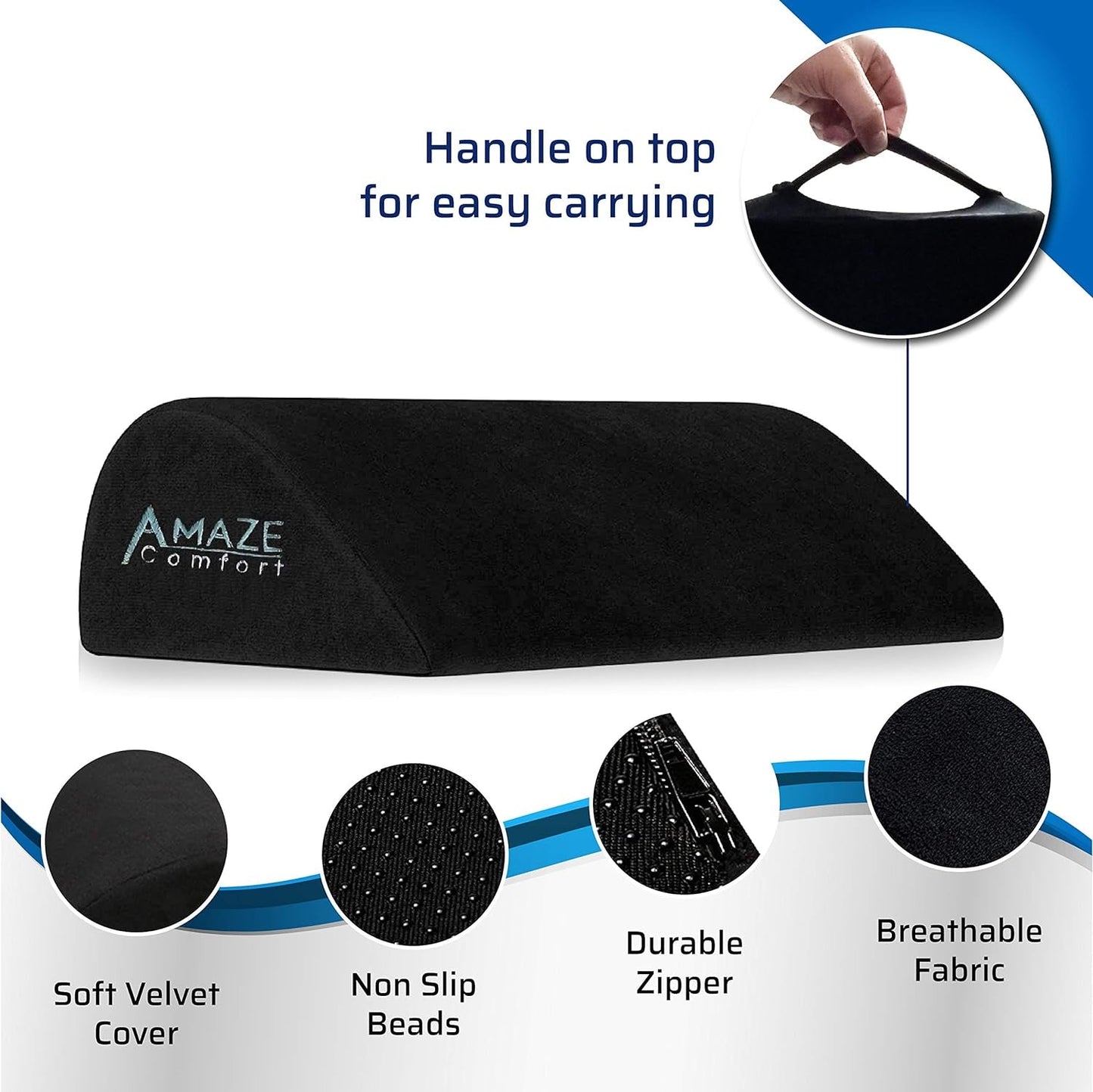 Feet Rest for under Desk- Foot Stool Ergonomic Comfort Memory Foam Cushion for Feet- Teardrop Curve for Extra Leg Support - Comfortable Soft Pillow Footrest- Office Chair Work & Gaming Ergo Footstool Footrests Furniture Accessories Office Furniture & Lighting Office Products