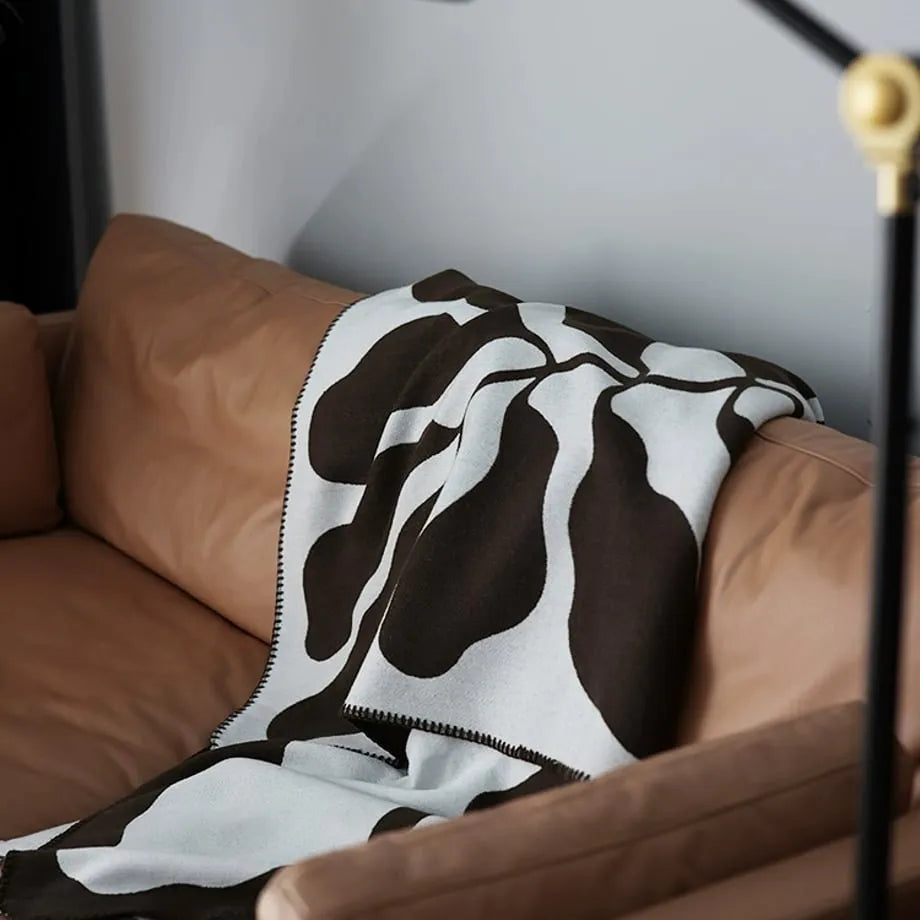 Abstract Botanical Flannel Fleece Throw Blanket