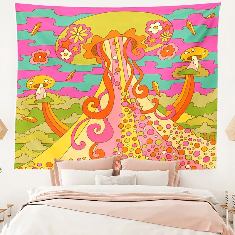 Boosting Indie Mushroom Tapestry AESTHETIC_Indie AESTHETIC_Mushroom SUB CATEGORY_Tapestries