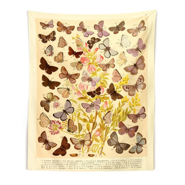 Butterflies Species Botanical Tapestry botanical butterflies papillons