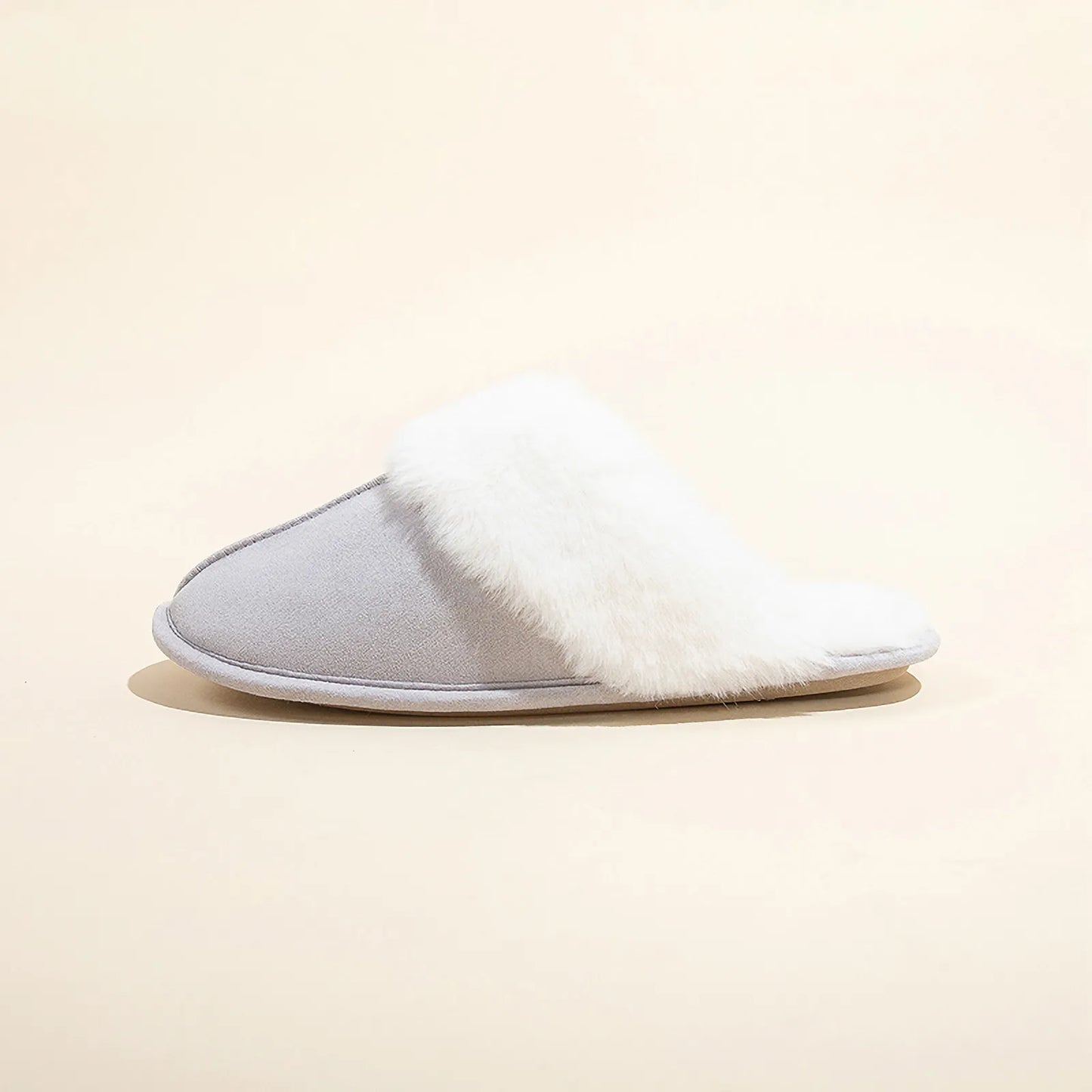 Plush Solid Color Faux Suede House Slippers