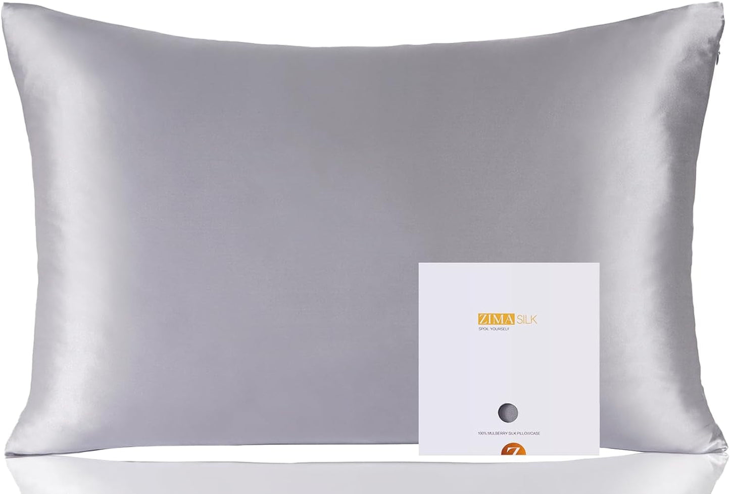 ZIMASILK 100% Pure Mulberry Silk Pillowcase for Hair and Skin Health,Soft and Smooth,Both Sides Premium Grade 6A Silk,600 Thread Count,With Hidden Zipper,1Pc(Standard 20''X26'',Beige) Bedding Home & Kitchen Pillowcases Sheets & Pillowcases