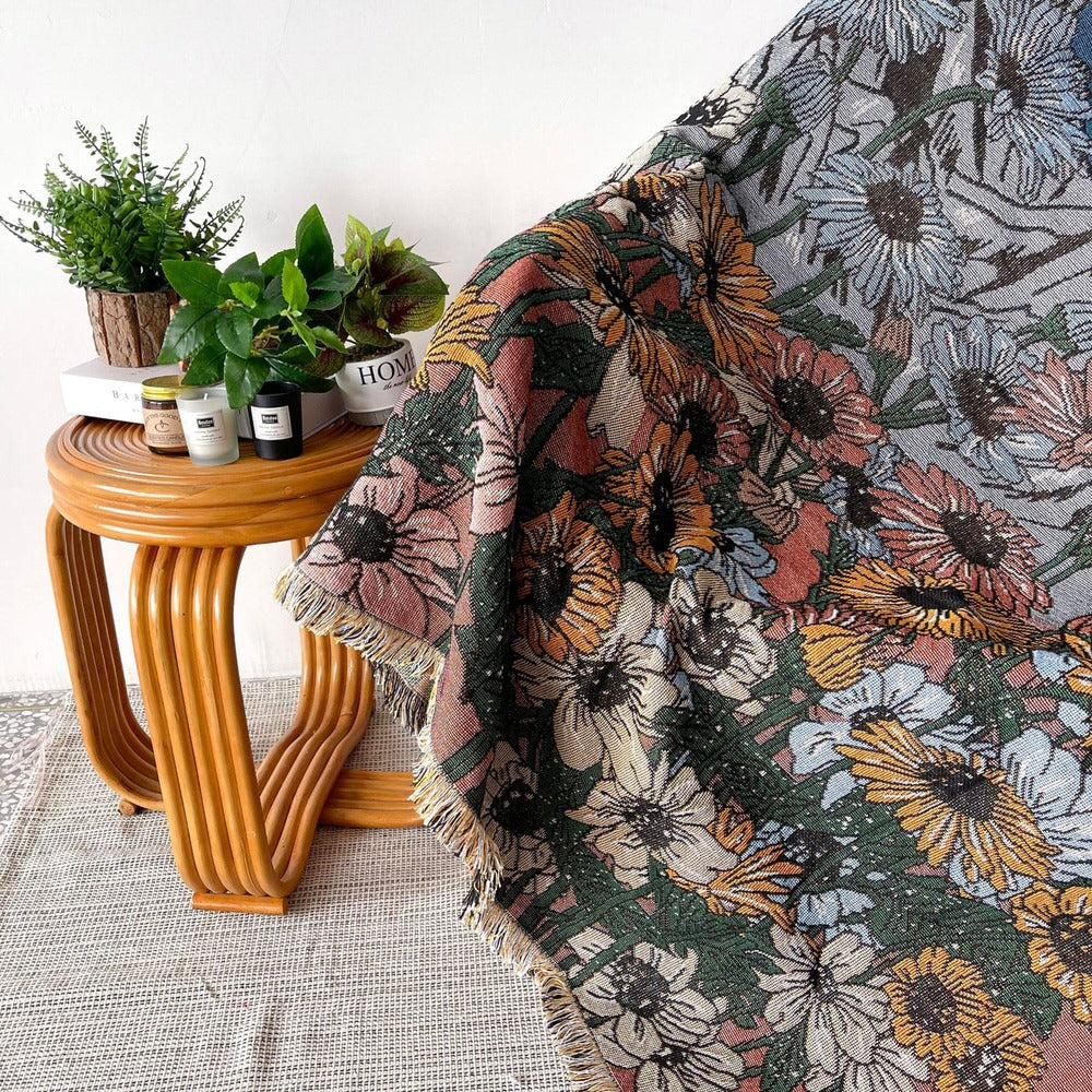 Mountain Flowers Woven Throw Blanket AESTHETIC_Cottagecore AESTHETIC_Fairycore SUB CATEGORY_Throw Blankets