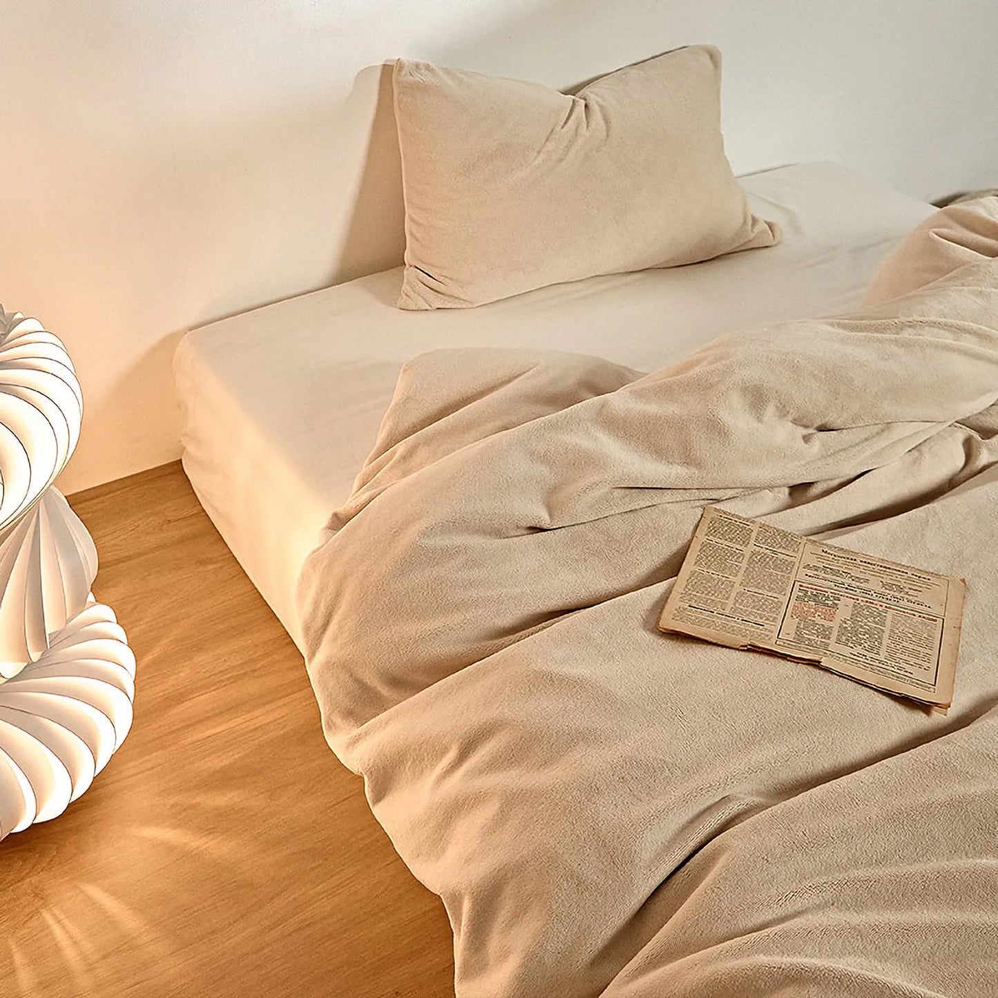 Cozy Minimalist Solid Fleece Duvet Cover