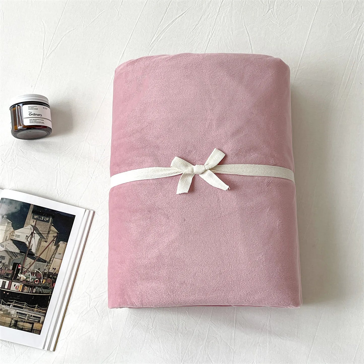 Cozy Minimalist Solid Velvet Sheet Set