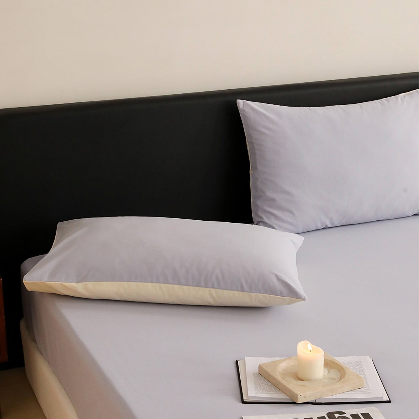 Cozy Minimalist Two-Tone Cotton Pillowcase