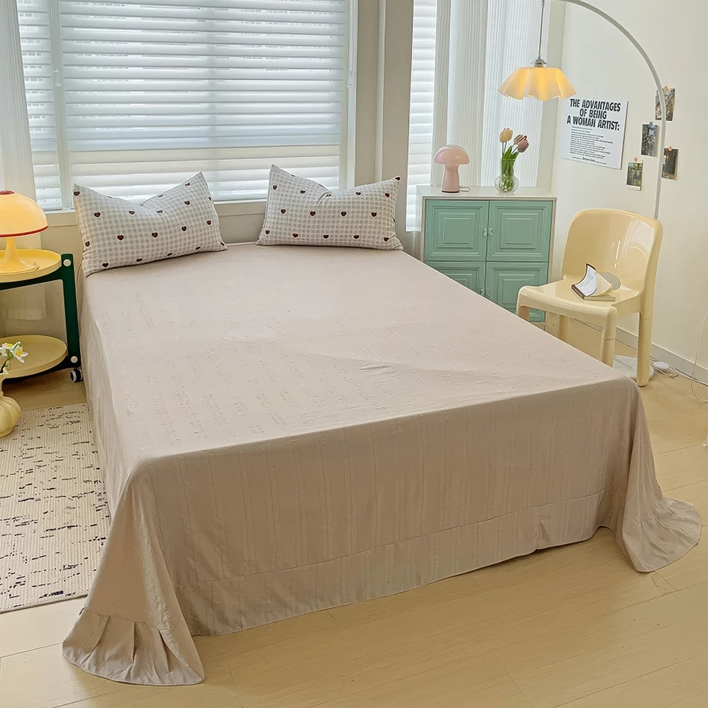 Red Hearts Gingham Pattern Bedding Set