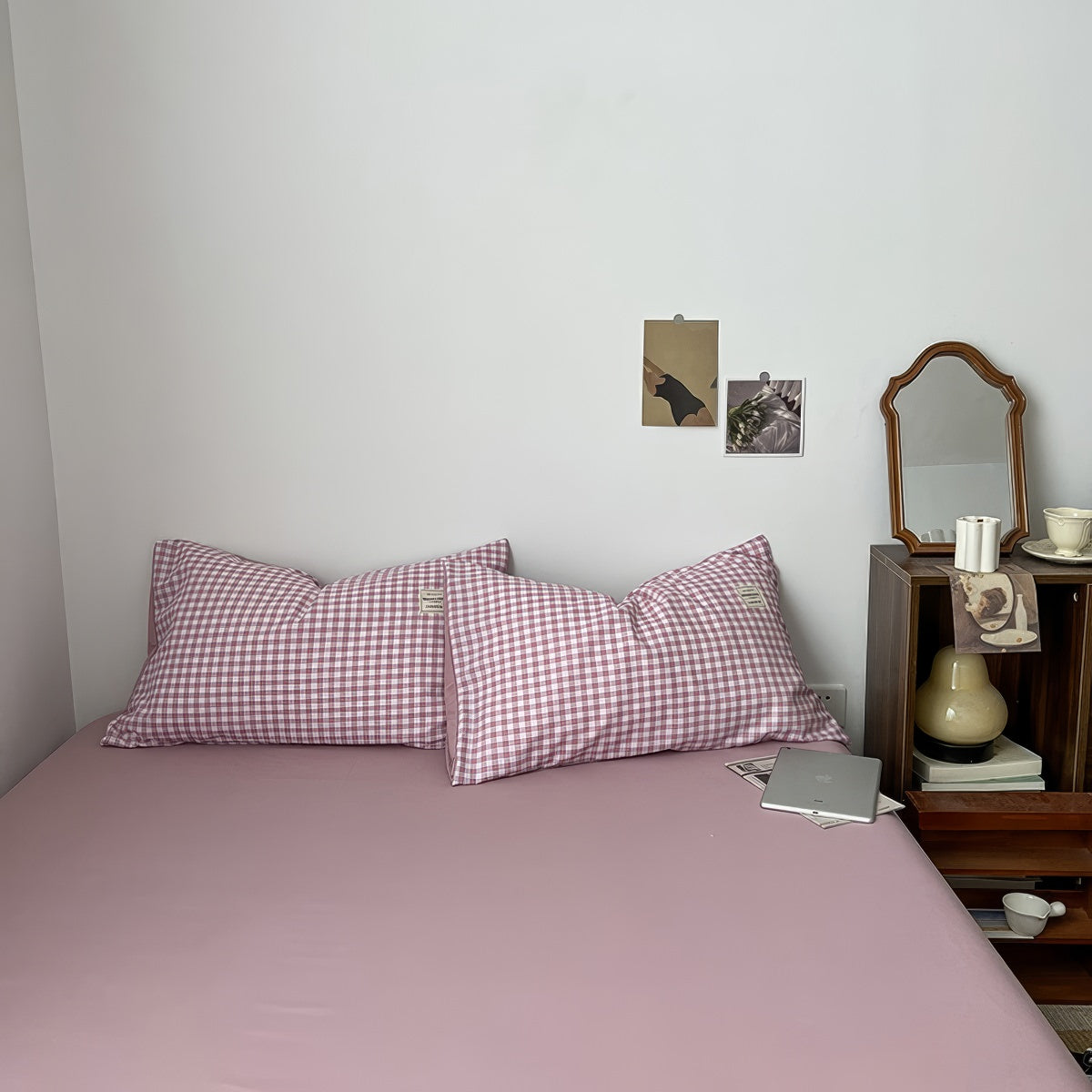 Dusty Purple Gingham Bedding Set
