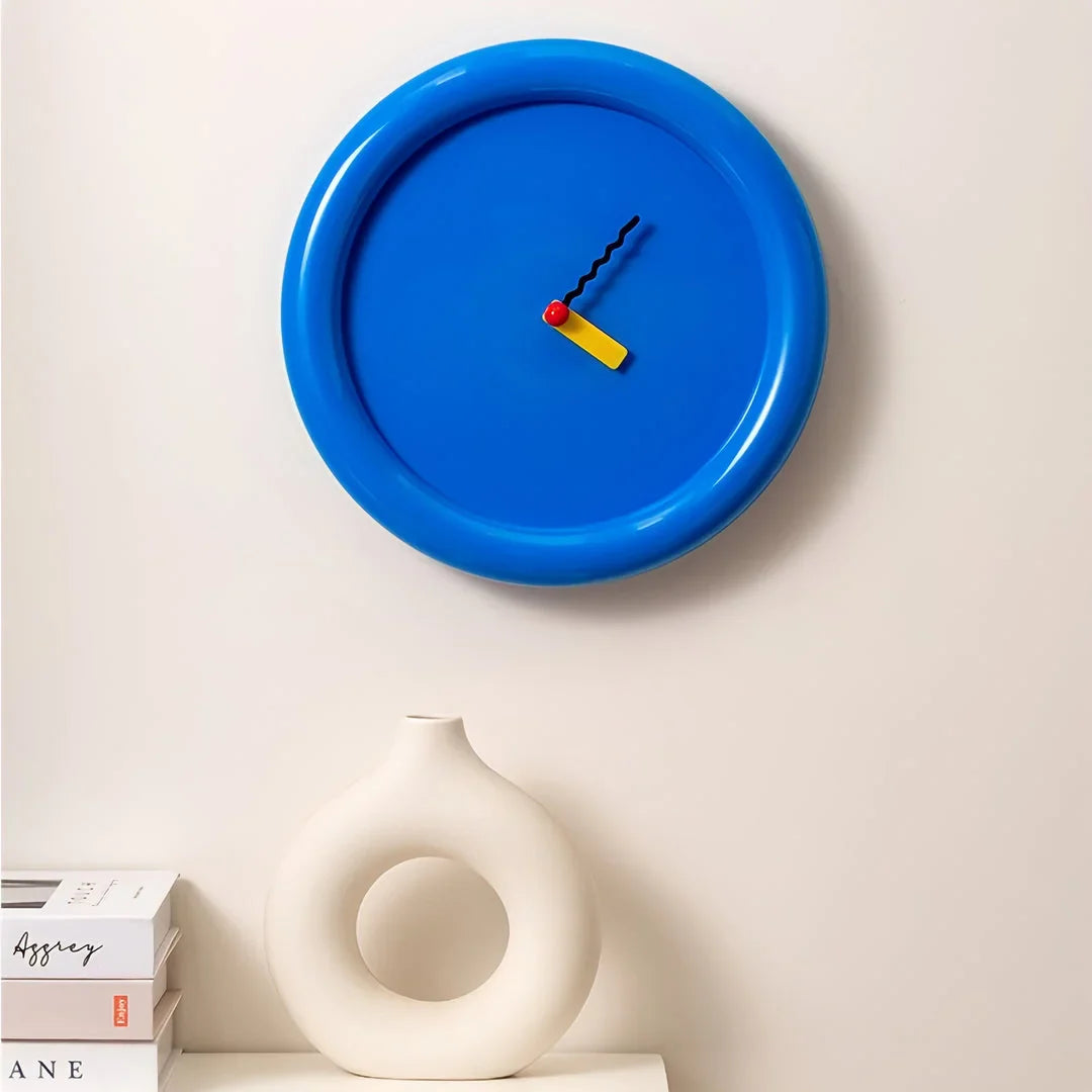 Chunky Frame Colorblock ABS Wall Clock