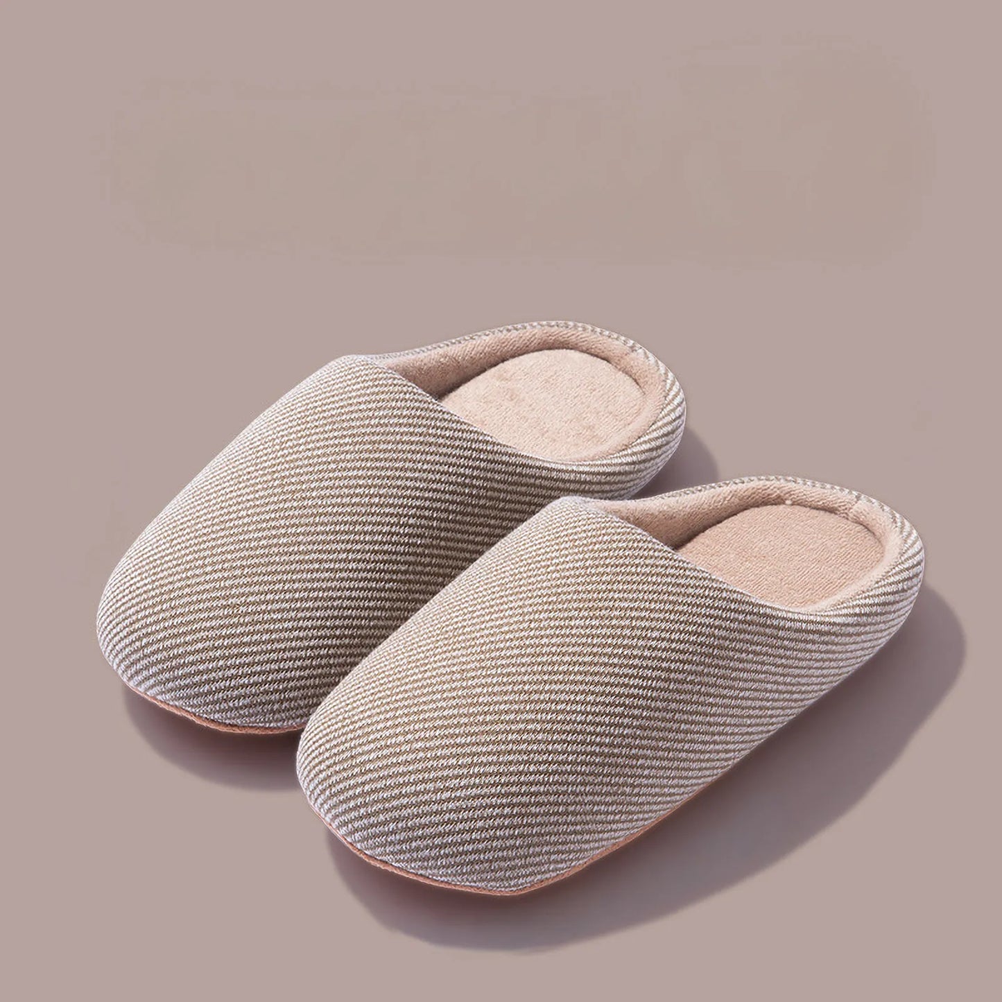 Soft Ribbed Cotton House Slippers
