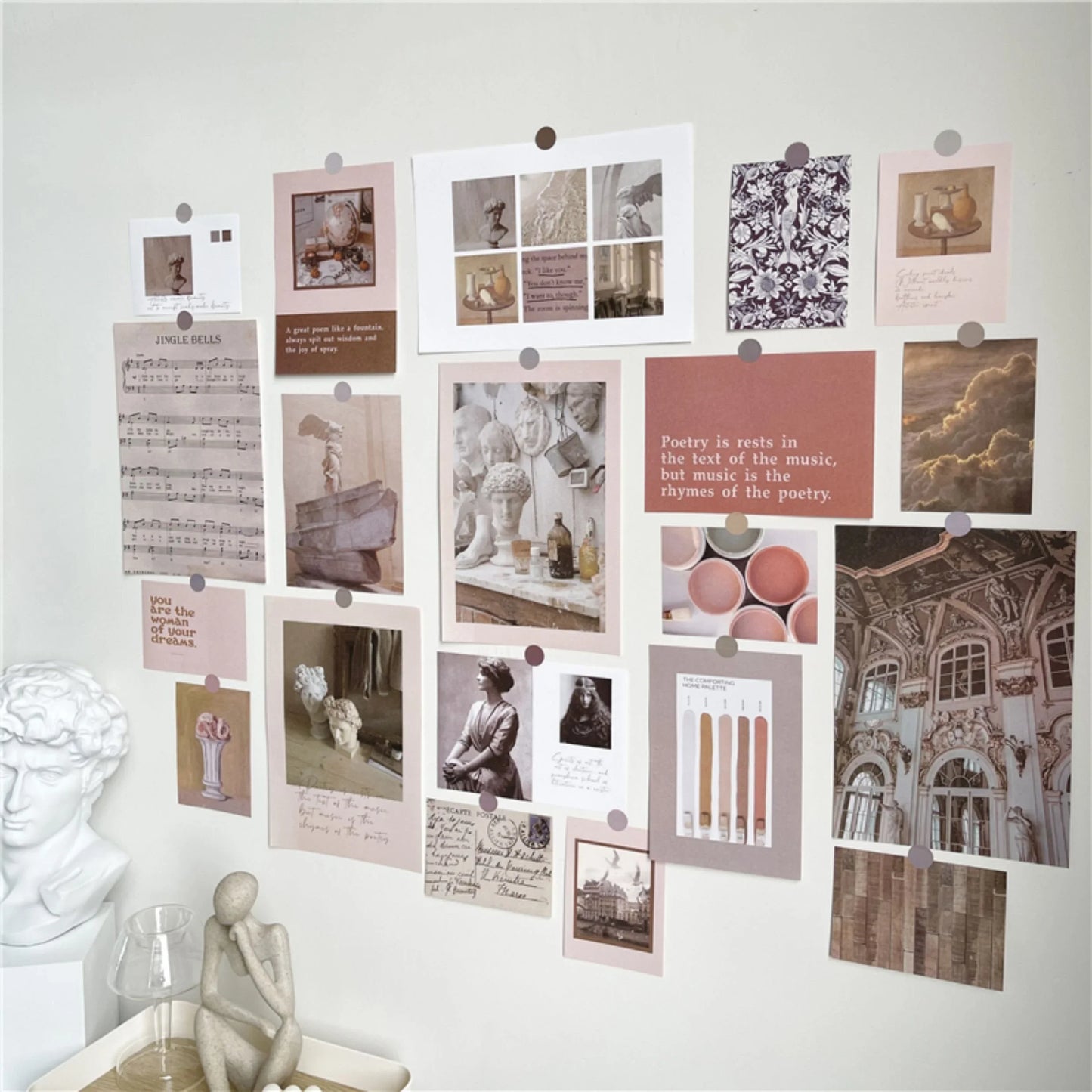 Vintage Academia Kraft Paper Wall Collage Kit