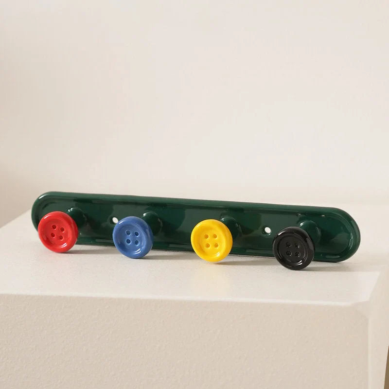Playful Button Ceramic Wall Hooks