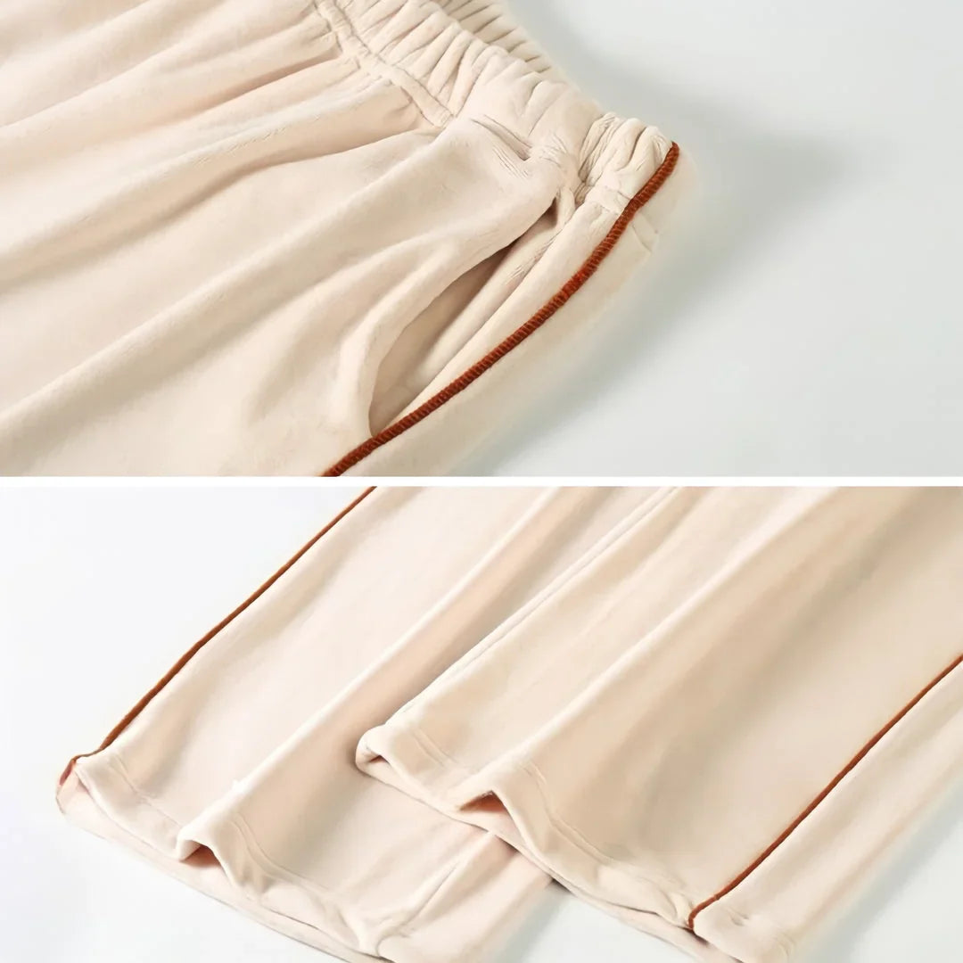 Soft Piped Plush Pajama Set