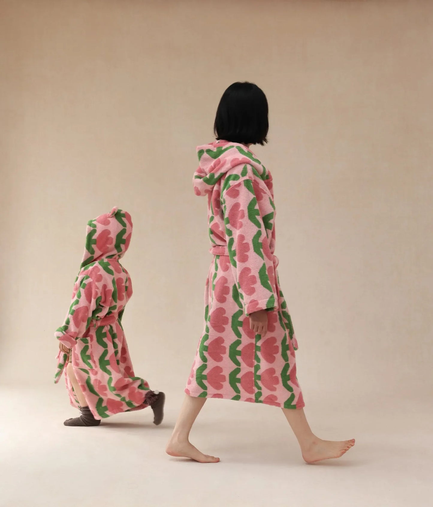 Plush Pink Tulip Cotton Robe