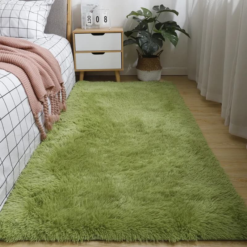Green Grass Fluffy Carpet checkered SUB CATEGORY_Rugs
