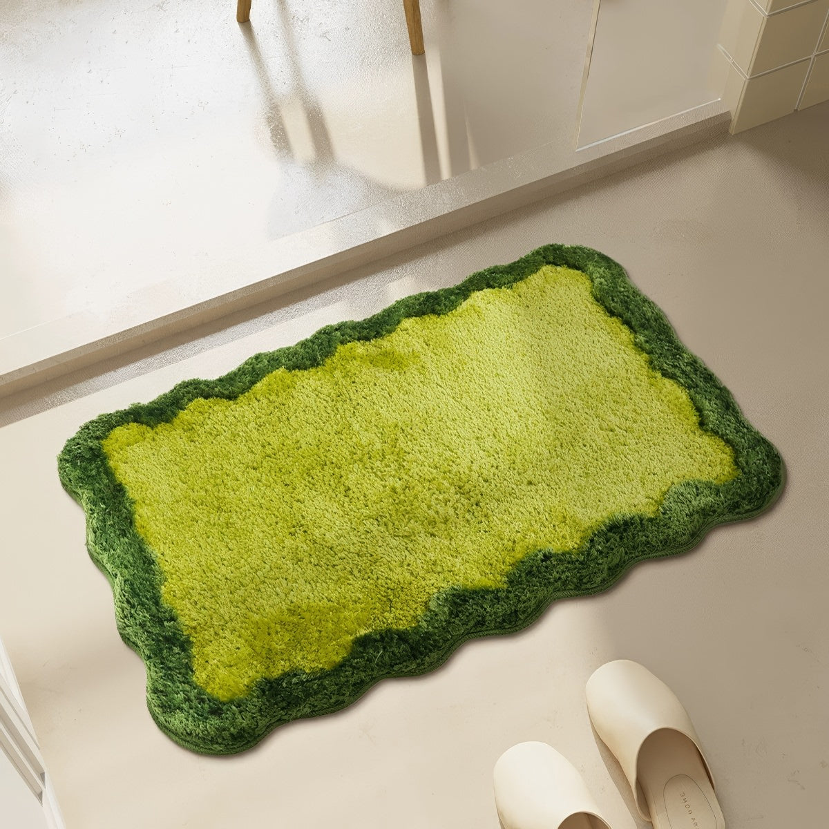 Simple Wavy Green Floor Mat